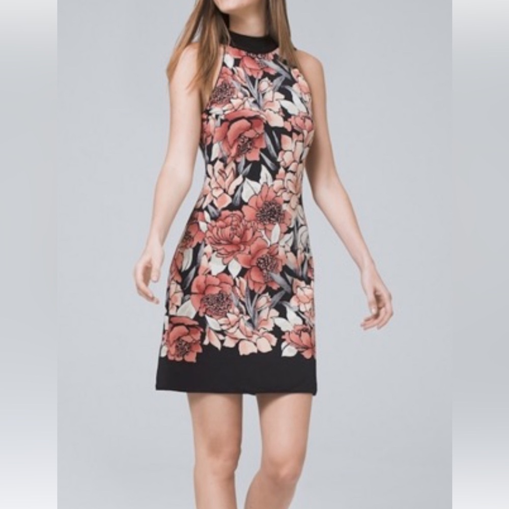 Floral Sleeveless Dress - Black and Pink